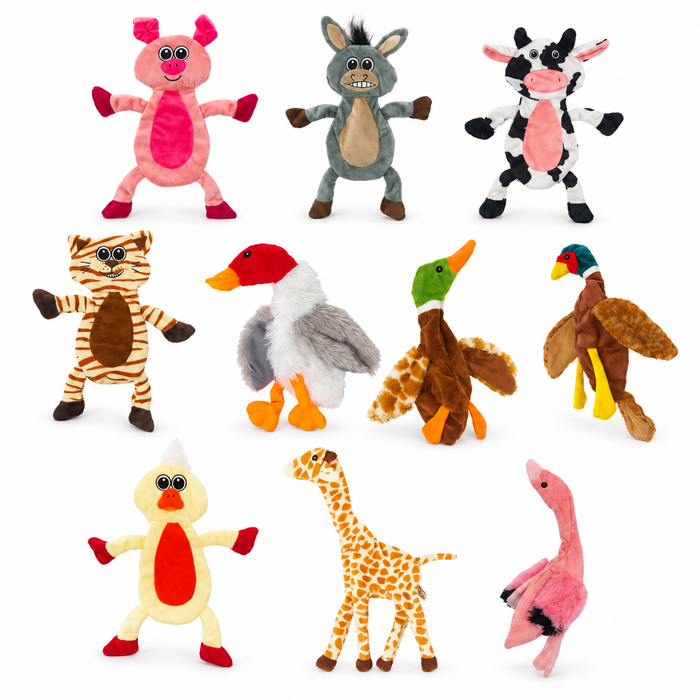 12" Donkey Crinkle Flat Dog Toy