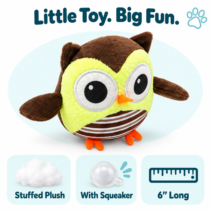 6" Owl Mini Dog Toy