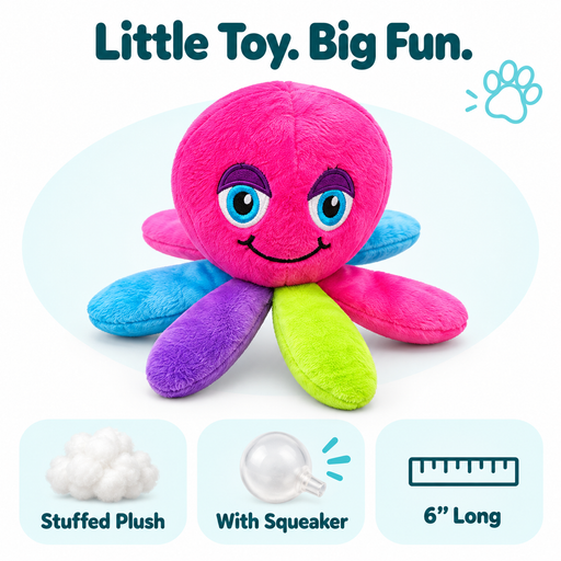 6" Octopus Mini Dog Toy