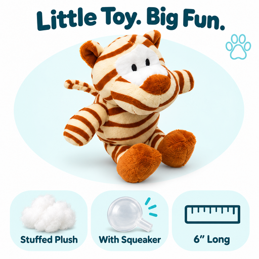 7" Tiger Mini Dog Toy