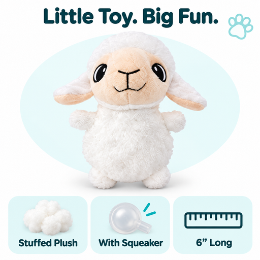 6" Sheep Mini Dog Toy