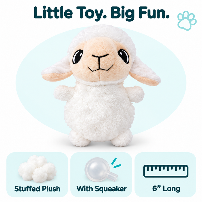 6" Sheep Mini Dog Toy