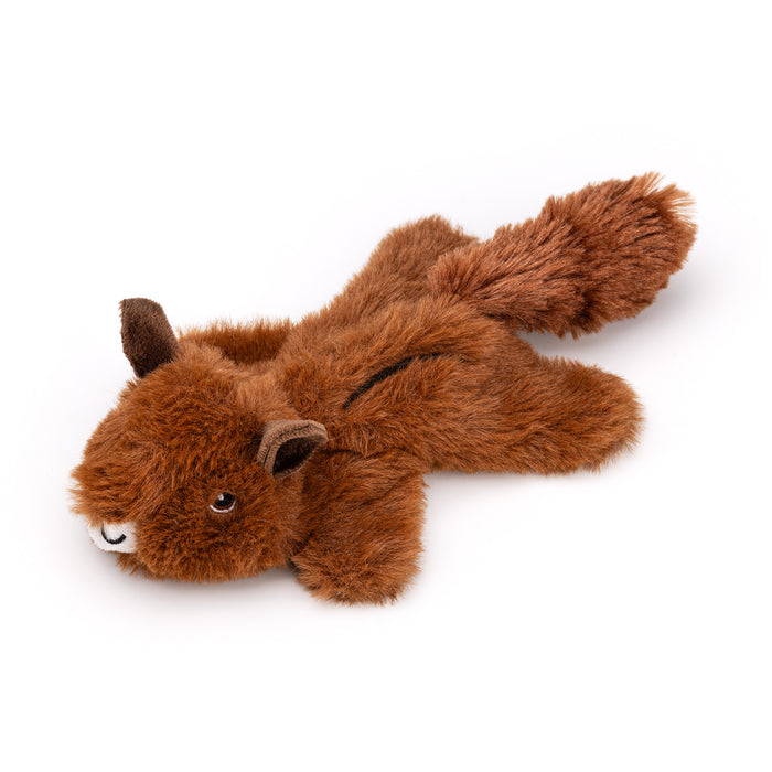 Crinkle Flat Dog Toy with Squeaker