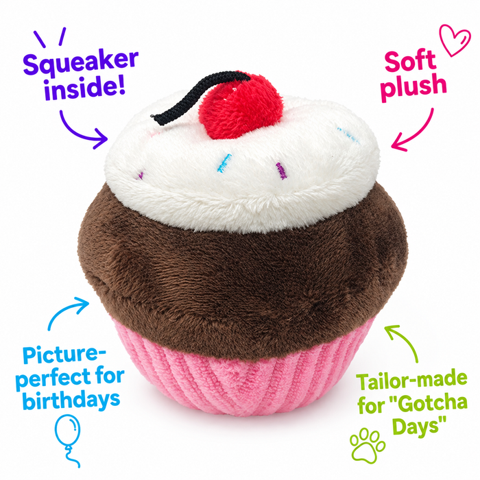 Cupcakes and Cake Slices Mini Plush Dog Toys Collection