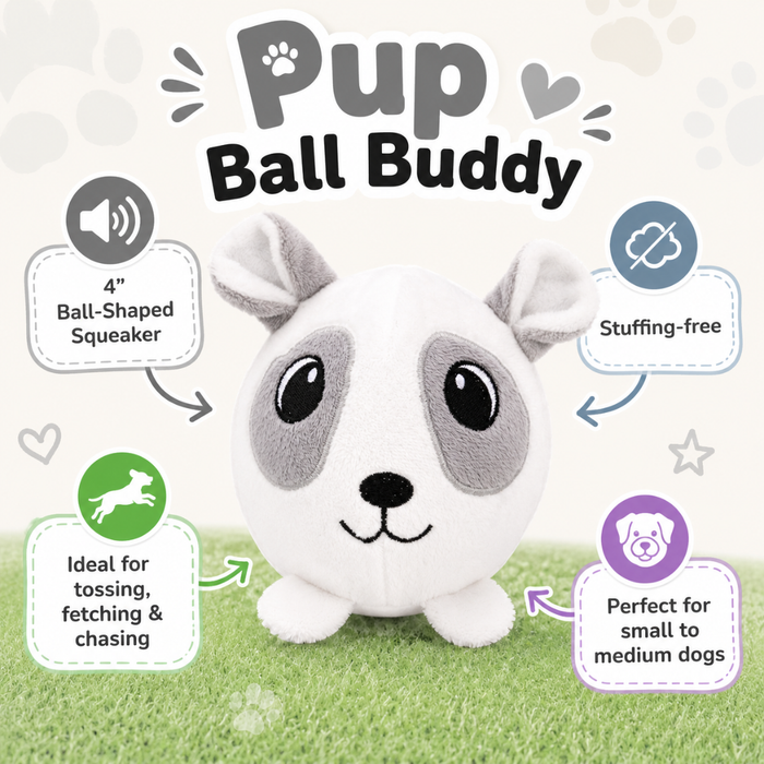 4" Ball Buddy Dog Toy with Ball-Shaped Squeaker