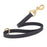 Black traffic dog leash with brass snap hook and O-ring, made from waterproof Biothane