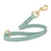 Sage Green traffic leash for dogs with brass hardware, made from waterproof Biothane