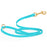 Sky Blue Biothane dog leash with brass hardware, waterproof, 1/2 inches wide