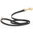 Black Biothane dog leash with brass hardware, waterproof, 1/2 inch wide