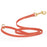 Coral Biothane dog leash with brass hardware, waterproof, 1/2 inches wide