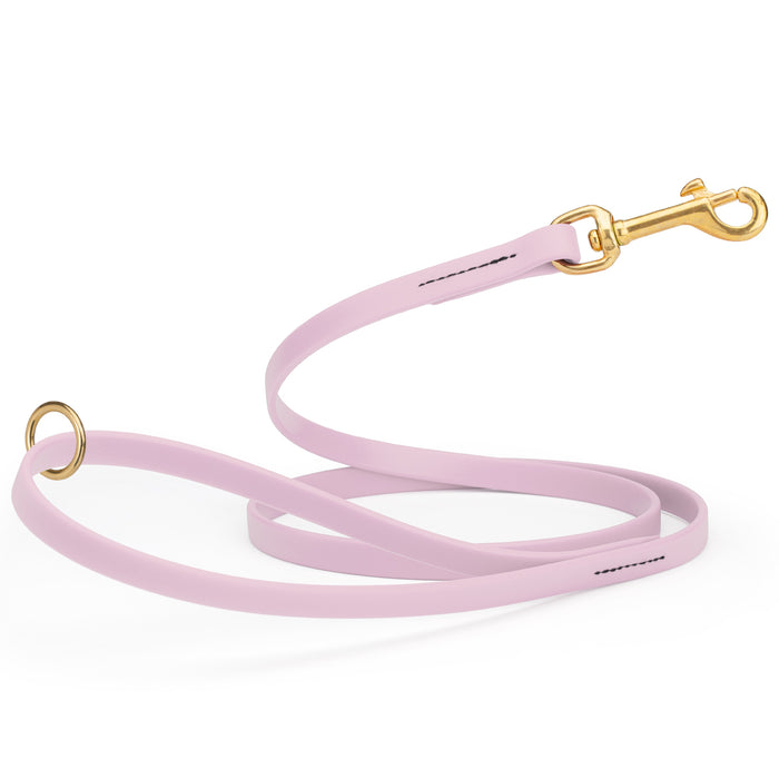 Pastel Purple Biothane dog leash with brass hardware, waterproof, 1/2 inches wide