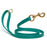 Waterproof dog leash with brass hardware, made from Biothane, 5/8 or 3/4 inches wide, Blue Aqua