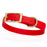 Cherry Red Biothane dog collar for small dogs with brass hardware, 5/8 inch wide