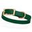 Hunter Green Biothane dog collar for small dogs with brass hardware, 5/8 inch wide