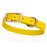 Lemon Yellow Biothane dog collar for small dogs with brass hardware, 5/8 inch wide