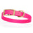 Passionfruit Pink Biothane dog collar for medium dogs, with brass buckle and D-Ring, 3/4 inch wide