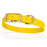 Lemon Yellow Biothane dog collar for medium dogs, with brass buckle and D-Ring, 3/4 inch wide