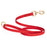 Cherry Red Biothane dog leash with pebbled coating, brass clip and O-ring, 5-foot long