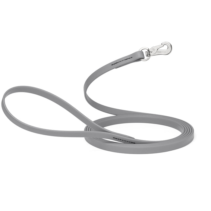 10 ft, 15 ft Long Line Biothane dog leash with Sprenger hook, 1/2 inch wide, Battleship Gray