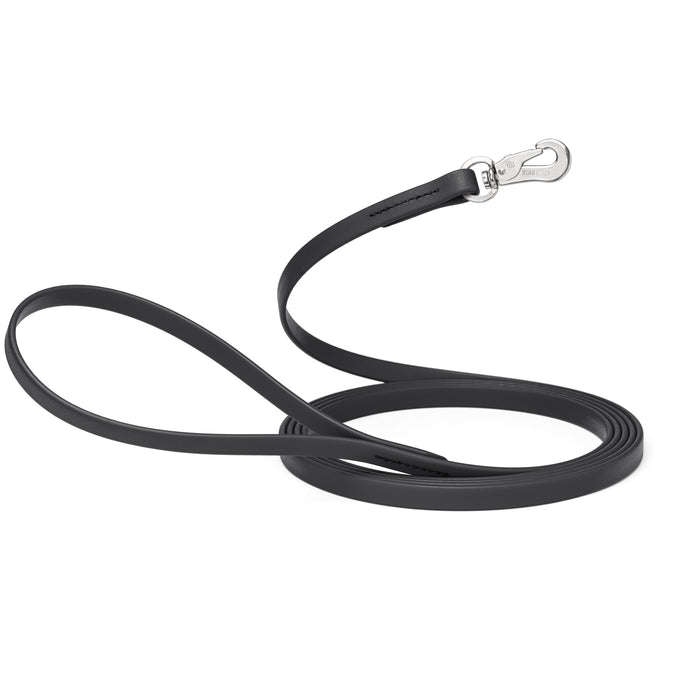 10 ft, 15 ft Long Line Biothane dog leash with Sprenger hook, 1/2 inch wide, Black