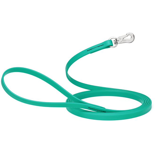 10 ft, 15 ft Long Line Biothane dog leash with Sprenger hook, 1/2 inch wide, Teal