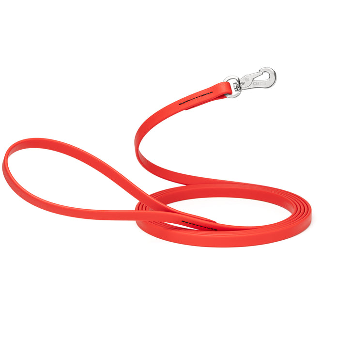 10 ft, 15 ft Long Line Biothane dog leash with Sprenger hook, 1/2 inch wide, Cherry Red 