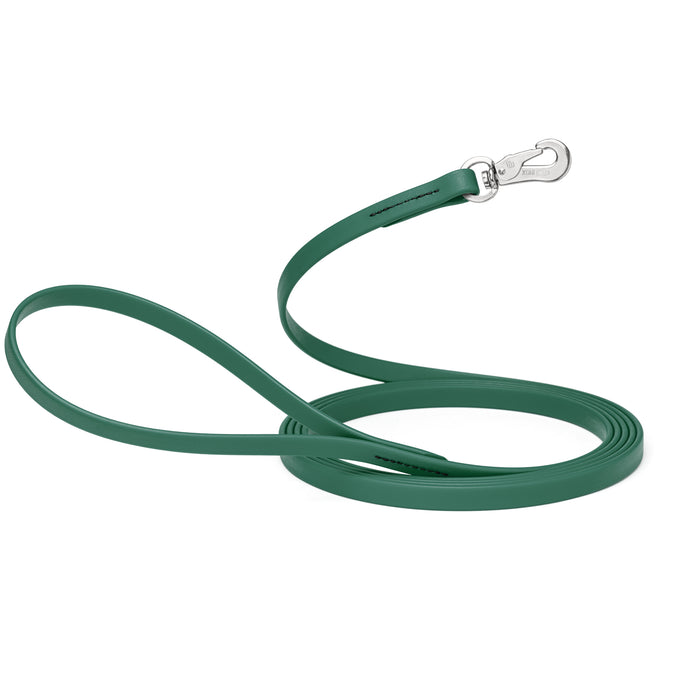 10 ft, 15 ft Long Line Biothane dog leash with Sprenger hook, 1/2 inch wide, Hunter Green 
