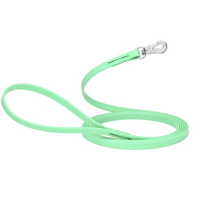 10 ft, 15 ft Long Line Biothane dog leash with Sprenger hook, 1/2 inch wide, Seafoam Green