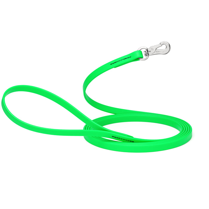 10 ft, 15 ft Long Line Biothane dog leash with Sprenger hook, 1/2 inch wide, Tropical Green