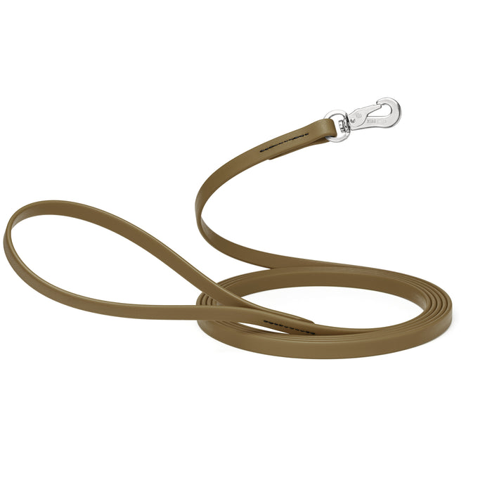 10 ft, 15 ft Long Line Biothane dog leash with Sprenger hook, 1/2 inch wide, Coyote Brown