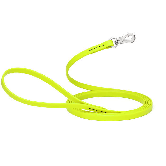 10 ft, 15 ft Long Line Biothane dog leash with Sprenger hook, 1/2 inch wide, Safety Yellow