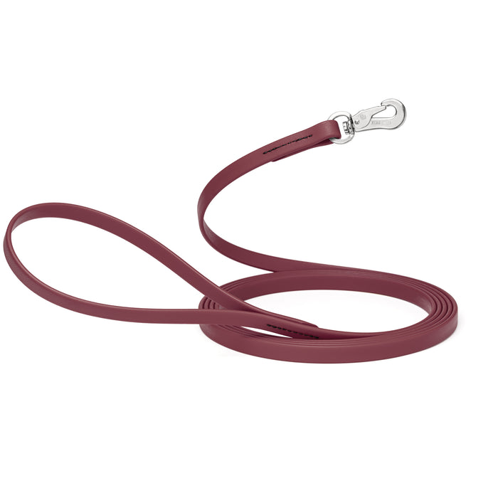 10 ft, 15 ft Long Line Biothane dog leash with Sprenger hook, 1/2 inch wide, Merlot Burgundy