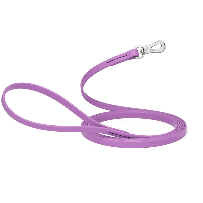 10 ft, 15 ft Long Line Biothane dog leash with Sprenger hook, 1/2 inch wide, Amethyst Purple