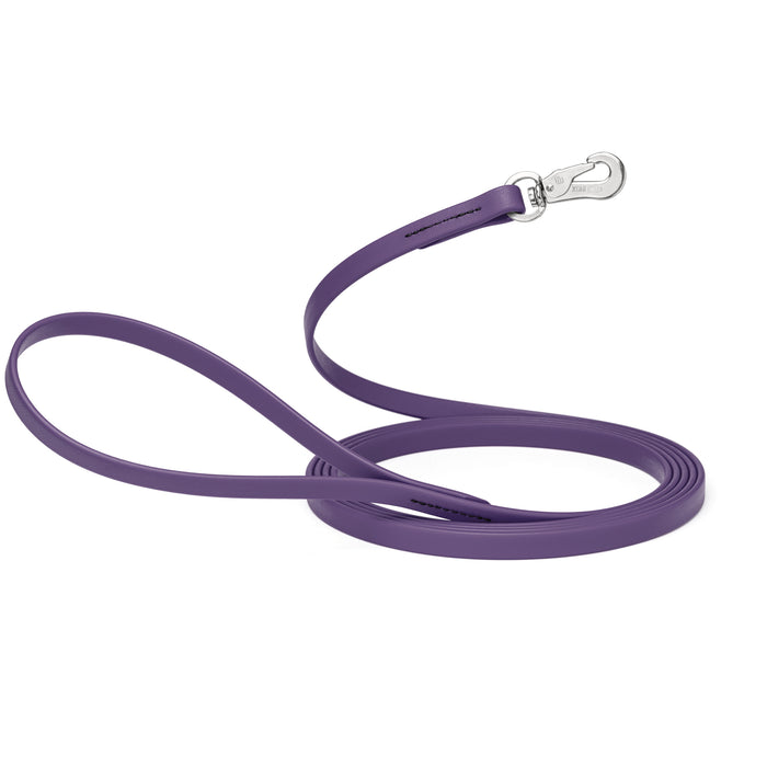 10 ft, 15 ft Long Line Biothane dog leash with Sprenger hook, 1/2 inch wide, Violet Purple