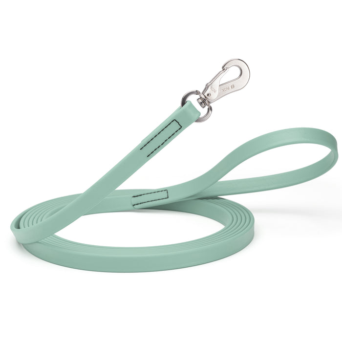 10ft or 15ft Sage Green Biothane dog leash with stainless steel hook, 5/8 inch wide