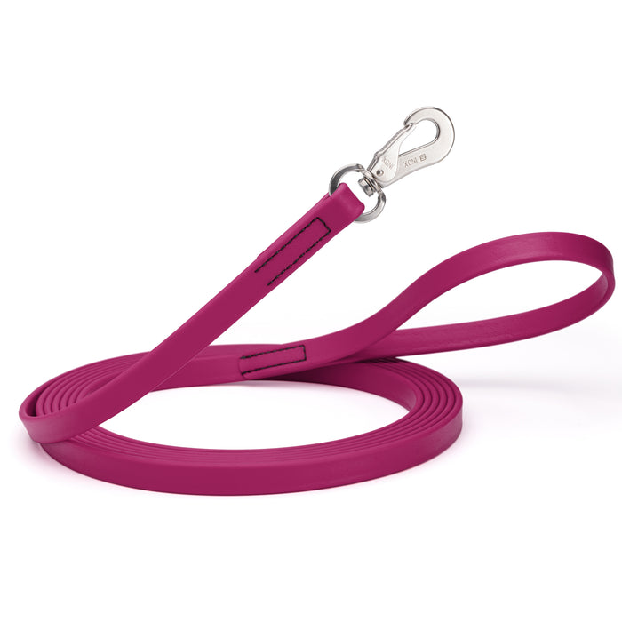 10ft or 15ft Magenta Pink Biothane dog leash with stainless steel hook, 5/8 inch wide