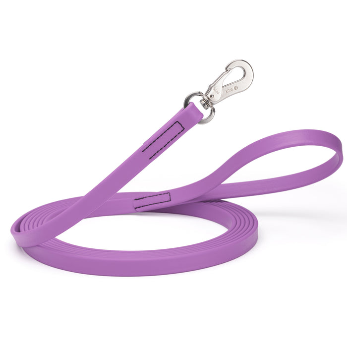 10ft or 15ft Amethyst Purple Biothane dog leash with stainless steel hook, 5/8 inch wide