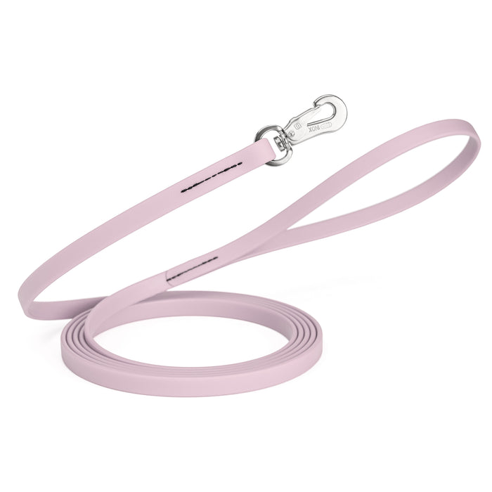 20 ft, 33 ft Biothane dog leash with silver Sprenger hook, 1/2 inch wide, Pastel Purple
