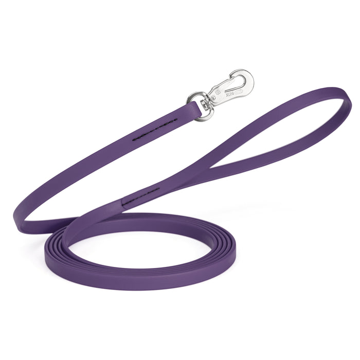 20 ft, 33 ft Biothane dog leash with silver Sprenger hook, 1/2 inch wide, Violet Purple