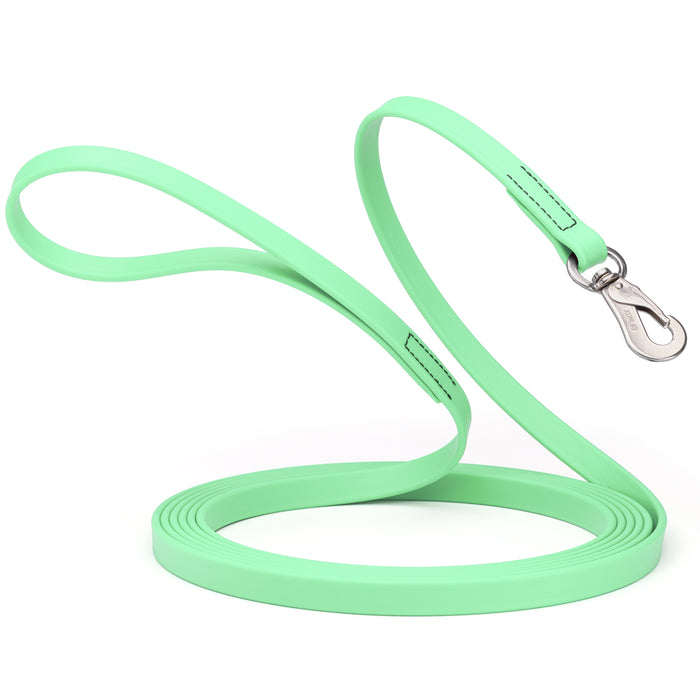 Long Line dog leash with Sprenger hook, 5/8 inch or 3/4 inch widths to choose from, Seafoam Green Biothane