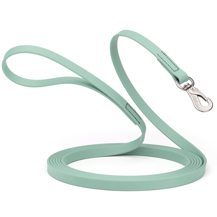 Long Line dog leash with Sprenger hook, 5/8 inch or 3/4 inch widths to choose from, Sage Green Biothane