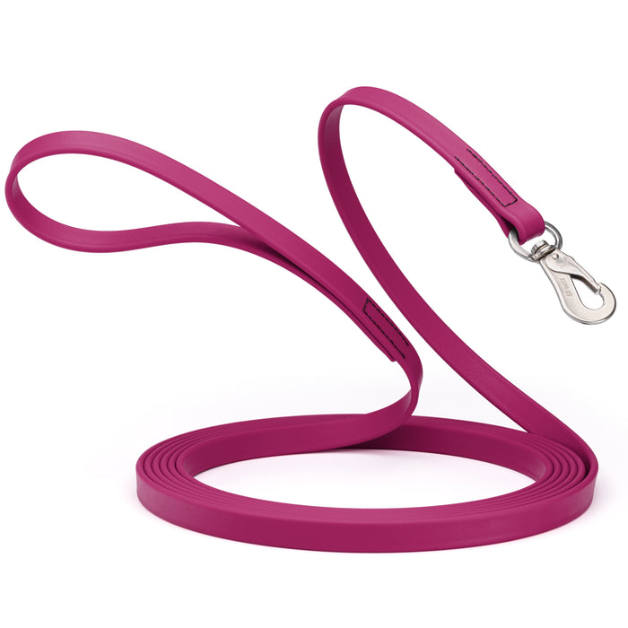 Long Line dog leash with Sprenger hook, 5/8 inch or 3/4 inch widths to choose from, Magenta Pink Biothane