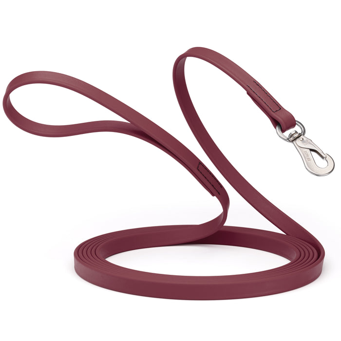 Long Line dog leash with Sprenger hook, 5/8 inch or 3/4 inch widths to choose from, Merlot Burgundy Biothane