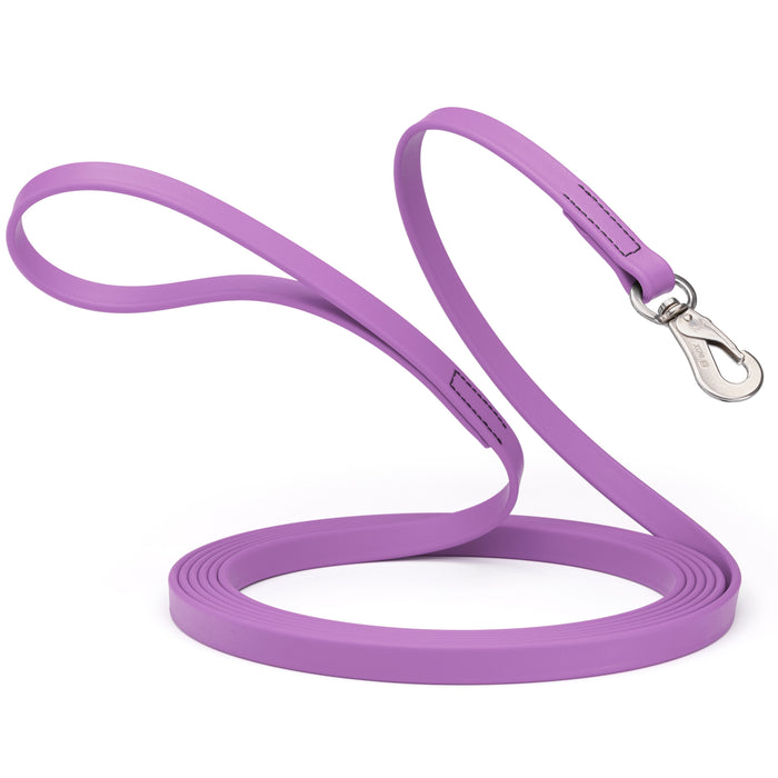 Long Line dog leash with Sprenger hook, 5/8 inch or 3/4 inch widths to choose from, Amethyst Purple Biothane