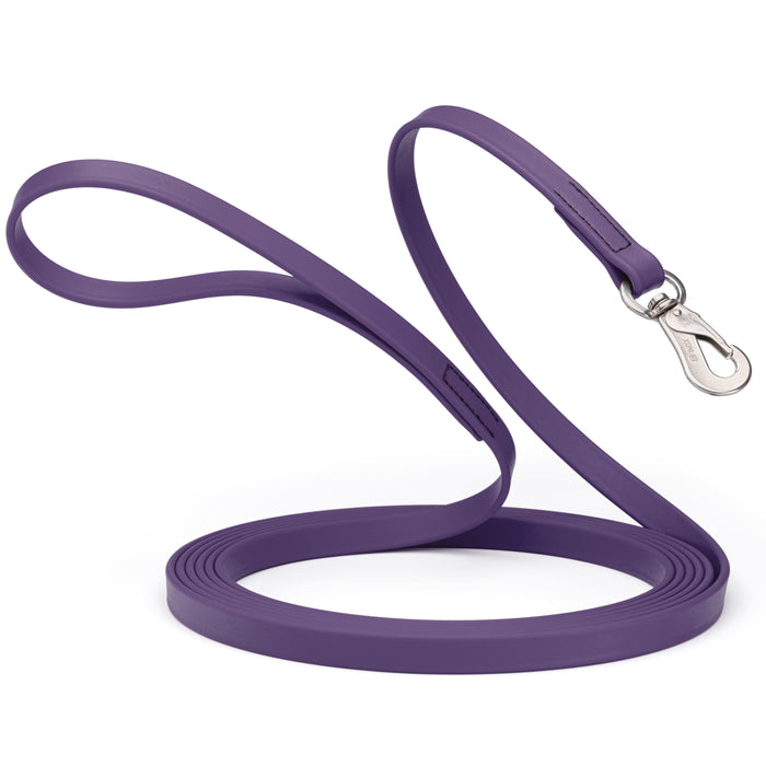 Long Line dog leash with Sprenger hook, 5/8 inch or 3/4 inch widths to choose from, Violet Purple Biothane