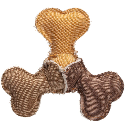 Jute dog toy for active play, bone Frisbee shaped