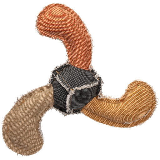 Jute dog toy for active play, curved Frisbee shape