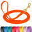Orange leash for dogs with brass clip, 15 feet long, made from waterproof Biothane; black blue, teal, red, pink, yellow, pastel, amethyst purple and 16 other colors available