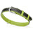 Black and green leather dog collar with metal buckle and D-ring, 1 inch wide
