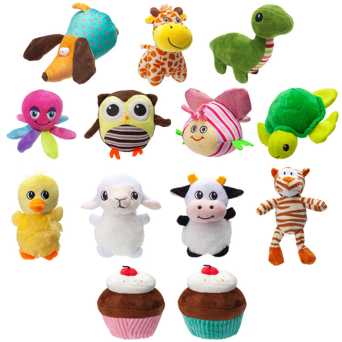 6" Mini Animal Dog Toy Collection with Pop-Up Display